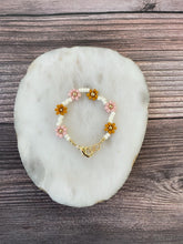 Load image into Gallery viewer, 14K Gold Filled Floral Bracelet - Mustard + Blush
