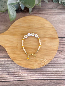 14K Gold Filled Bracelet - Apricot + Mustard MINI