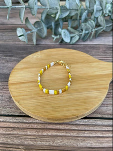 14K Tila Bracelet - Yellow + White