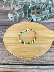 14K Tila Bracelet - Apple Green