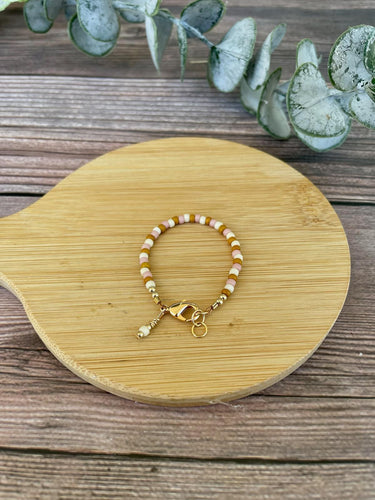 14K Gold Filled Bracelet - Ivory + Blush + Mustard Blend