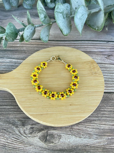 14K Gold Filled Floral Bracelet - Sunflower