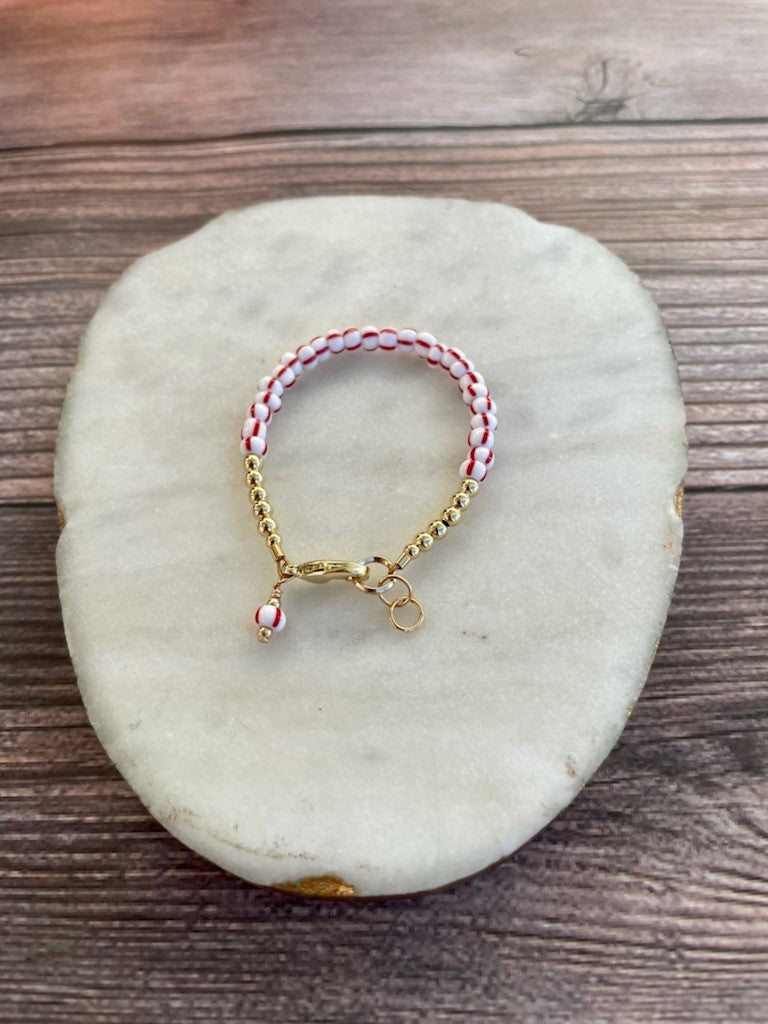 14K Gold Filled Bracelet - Candy Cane