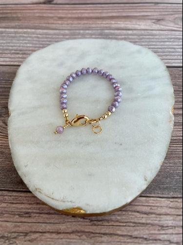 14K Gold Filled Bracelet - Lavender Crystal