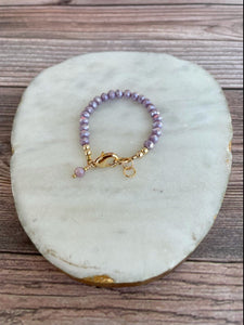 14K Gold Filled Bracelet - Lavender Crystal