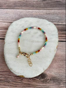 14K Gold Filled Bracelet - Mini Vintage Rainbow