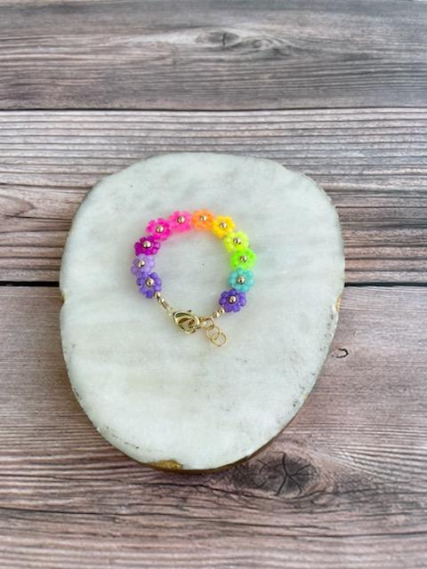 14K Gold Filled Bracelet - Neon Floral