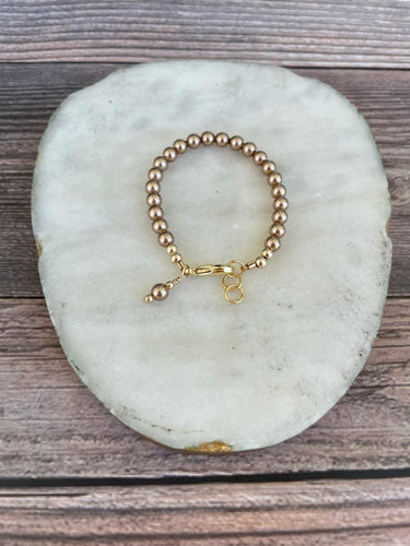 14K Gold Filled Bracelet - Bronze Pearl