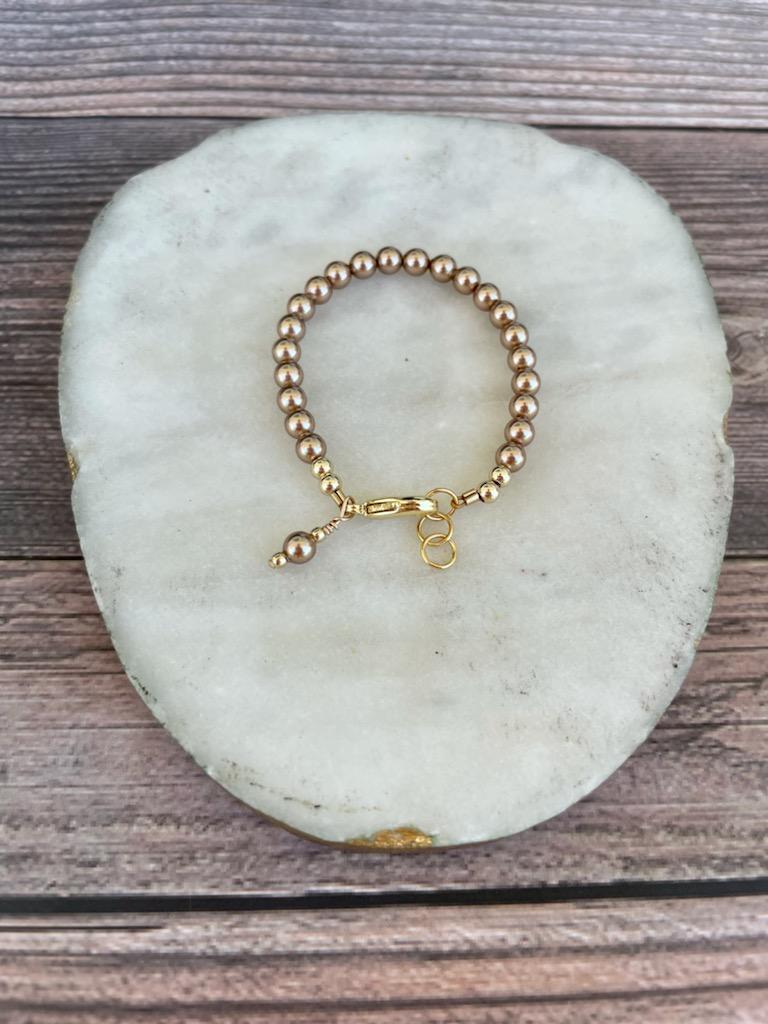 14K Gold Filled Bracelet - Bronze Pearl