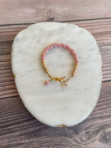 Stackable Bracelet - Matte Blush Pink