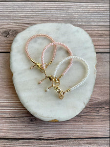 14K Bracelet Stack - Peach Ombre'