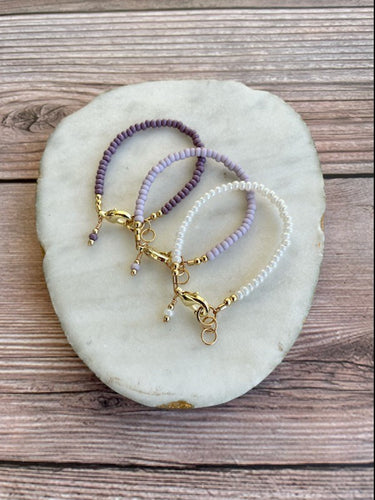 14K Bracelet Stack - Lavender Ombre'